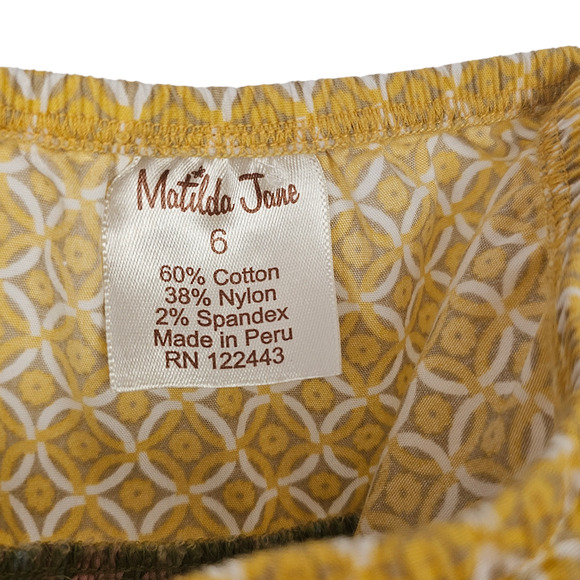 Matilda Jane pink blue yellow floral print skirt with apron size 6 - Picture 4 of 5